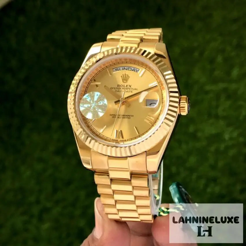 Day Date 41 Gold Tone Gold Dial Japanese Automatic Mens Watch