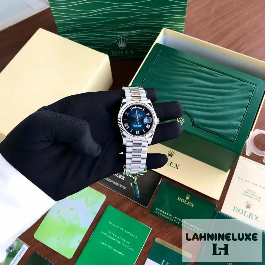 Day Date 41 Siver Blue Ambre Dial Swiss ETA Automatic Men’s Watch