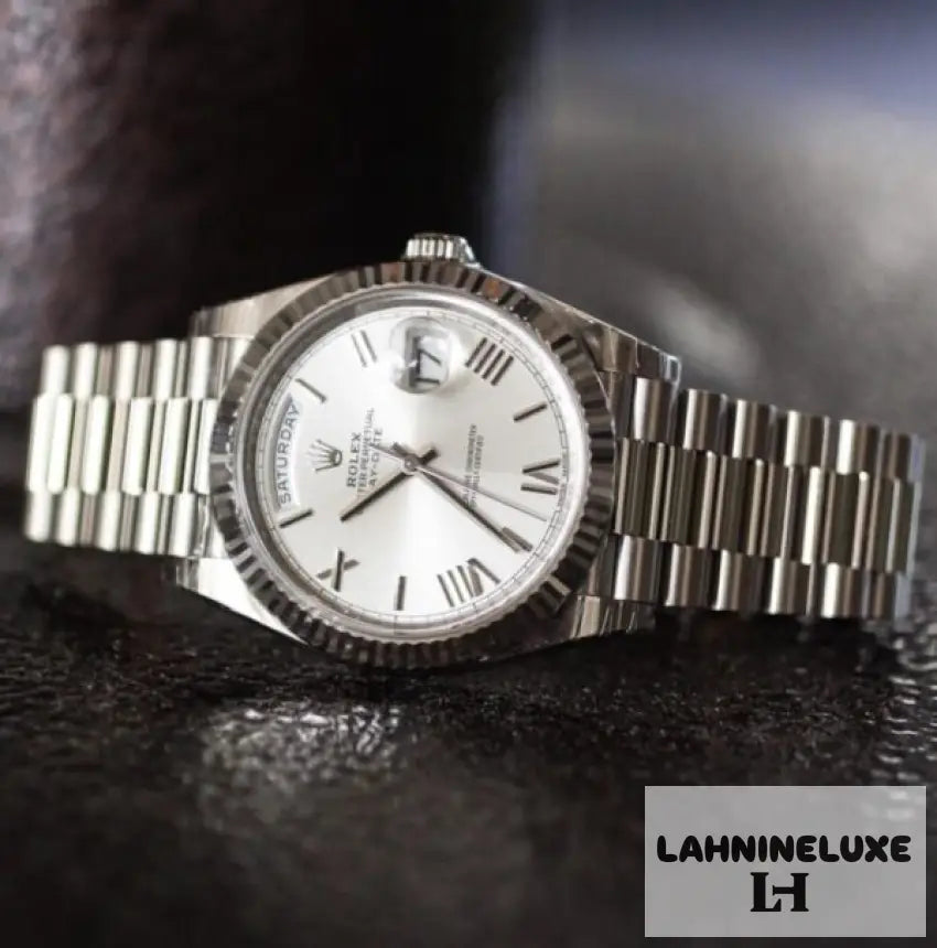 Day Date 41 Stainless Steel White Dial Japanese Master Quality