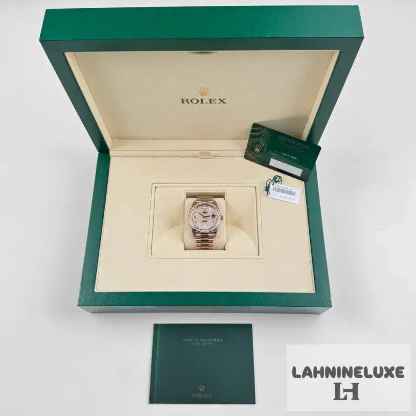 Day-Date Rose Gold Diamond Dial Diamond Bezel