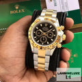 Daytona Panda Stainless Steel Gold & Black Dial Japanese Master Quality