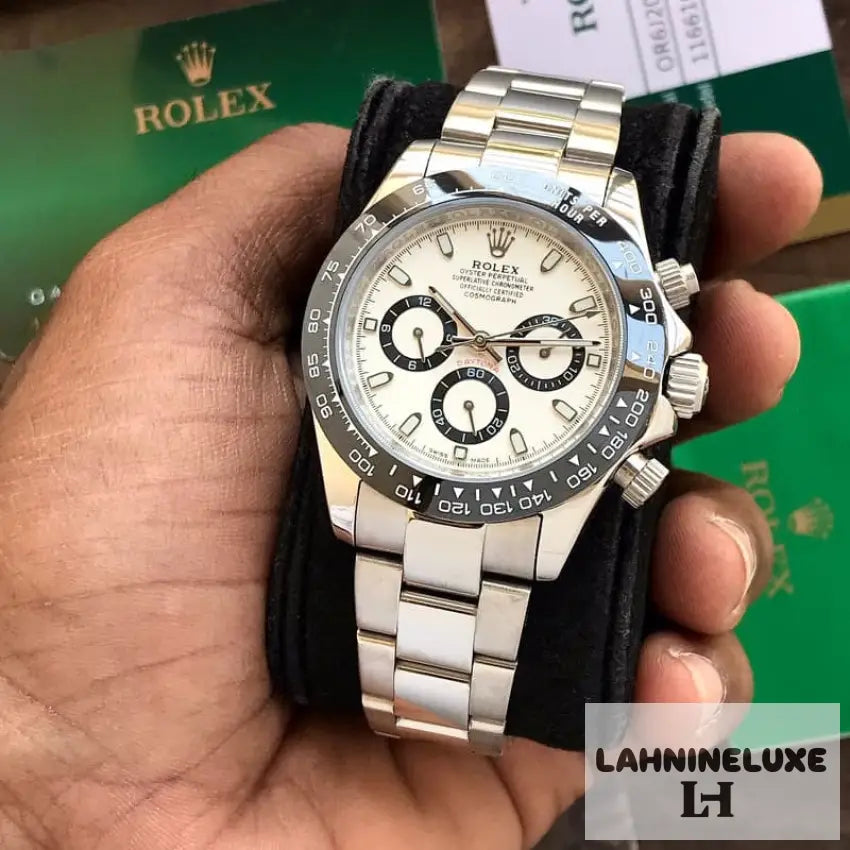 Daytona Panda Stainless Steel White Dial Japanese Master Quality