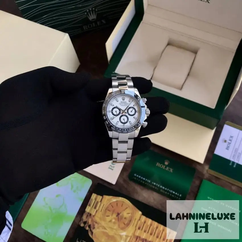 Daytona Panda Stainless Steel White Dial Japanese Master Quality