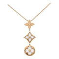 COLLIER LOUIS VUITTON BLOOM LARIAT NACRE BLANC GOLD
