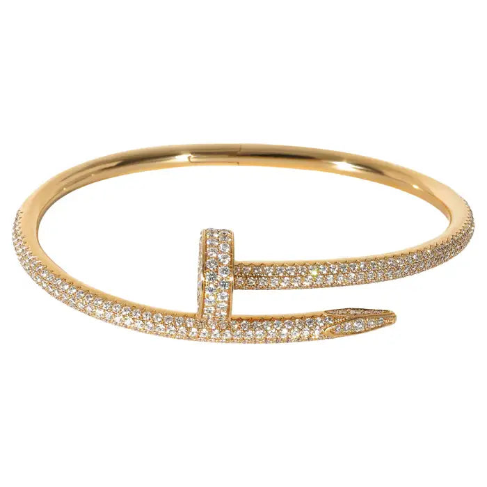 BRACELET CARTIER JUSTE UN CLOU MODÉLE CLASSIQUE SEMI PAVÉ GOLD