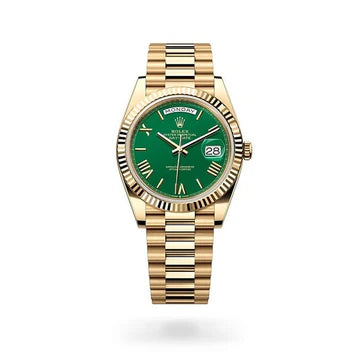 Day Date Gold Green Dial 40mm Japanese Automatic