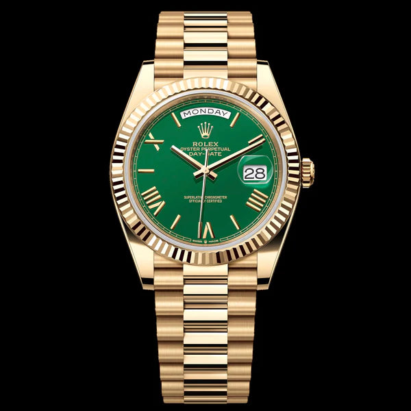 Day Date Gold Green Dial 40mm Japanese Automatic