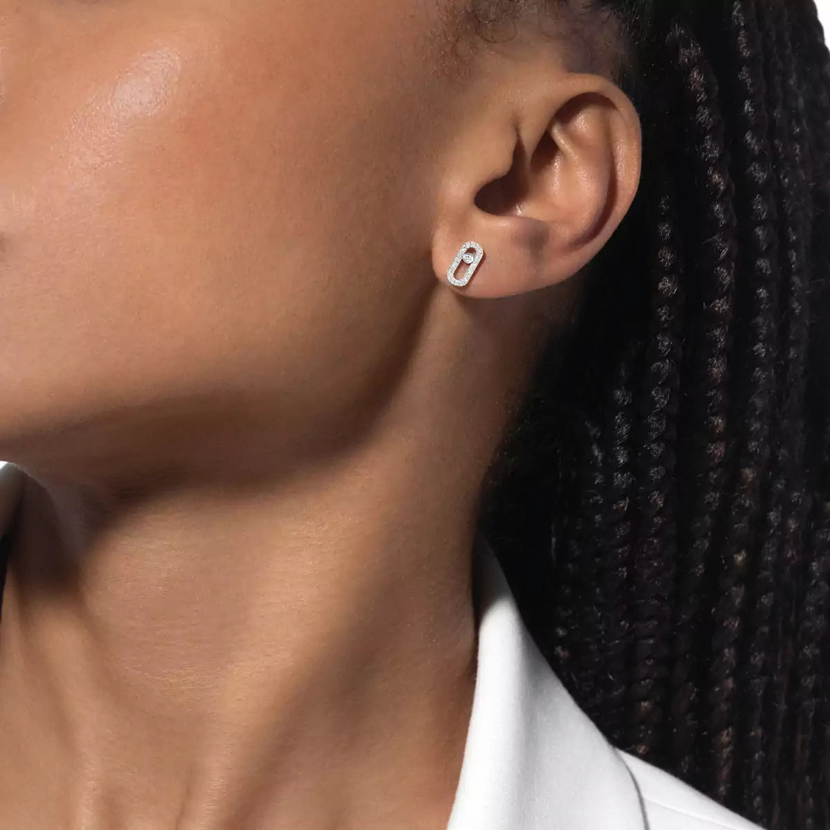 Boucles d'oreilles diamant en or blanc