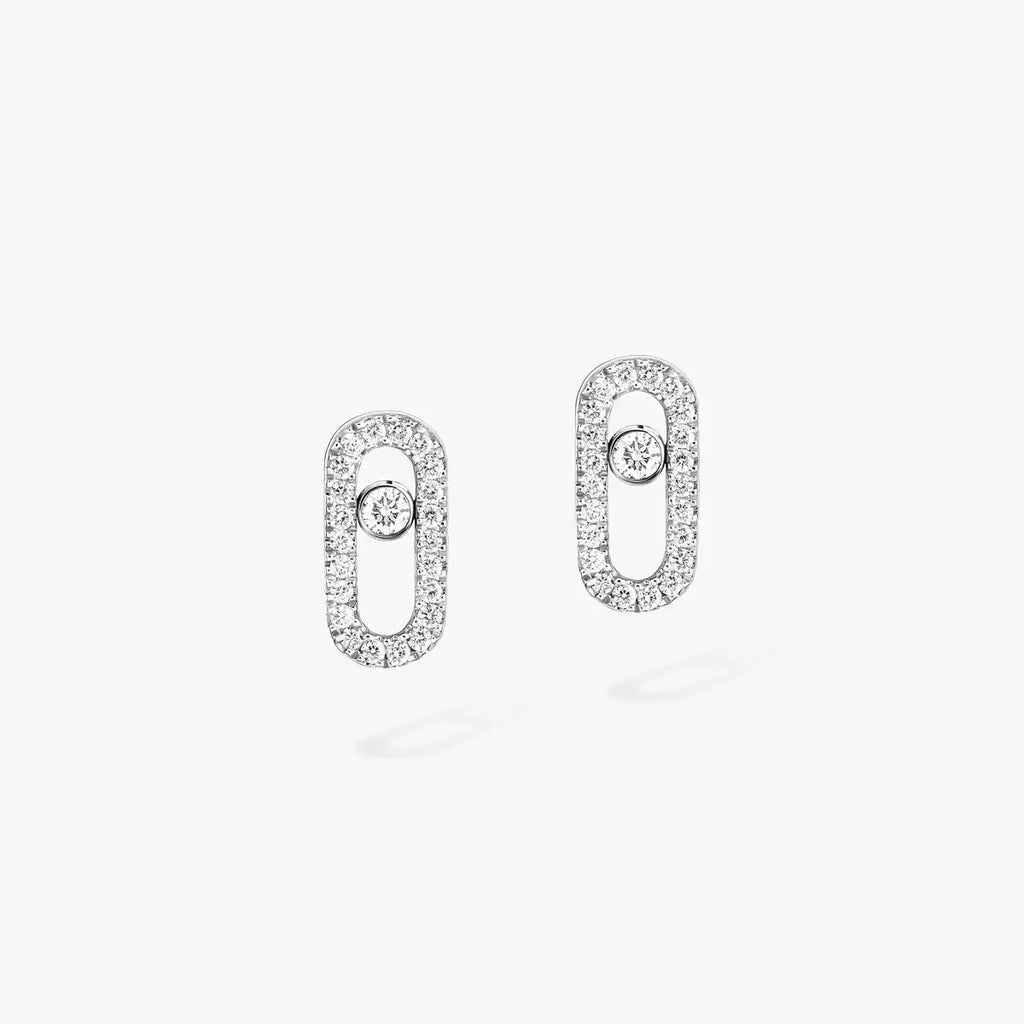 Boucles d'oreilles diamant en or blanc