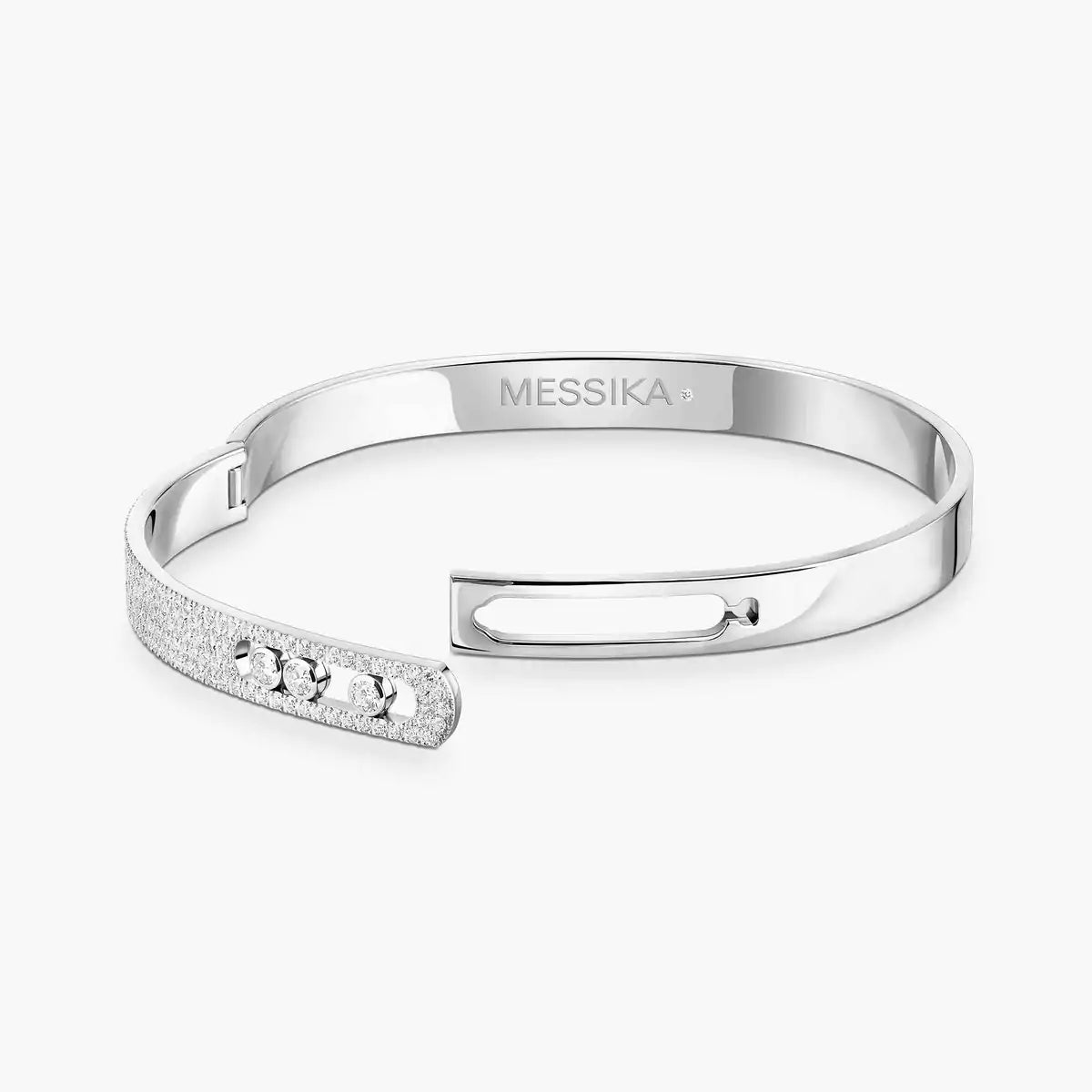 BRACELET MESSIKA BANGLE MOVE NOA SEMI PAVÉ WHITE GOLD