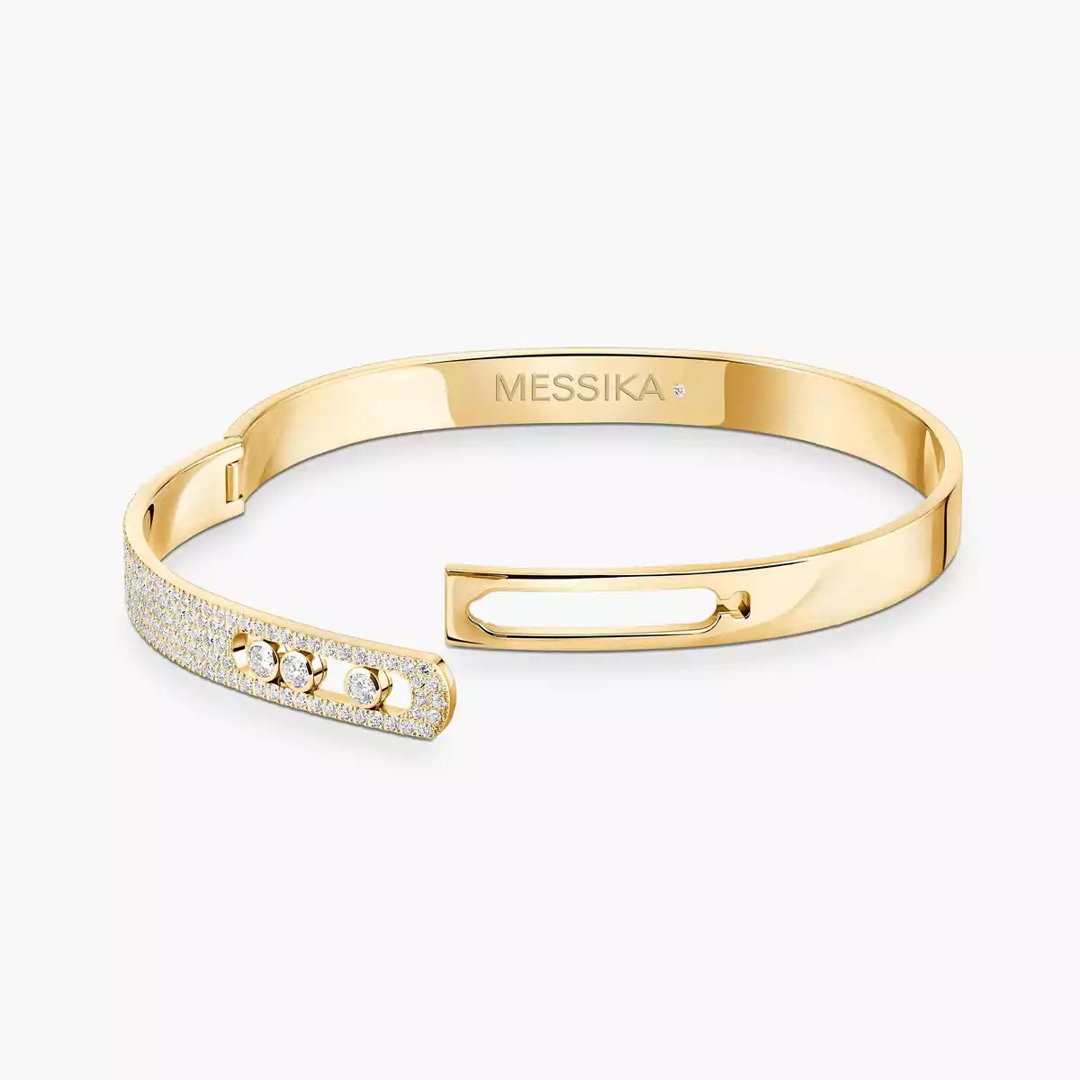 BRACELET MESSIKA BANGLE MOVE NOA SEMI PAVÉ GOLD