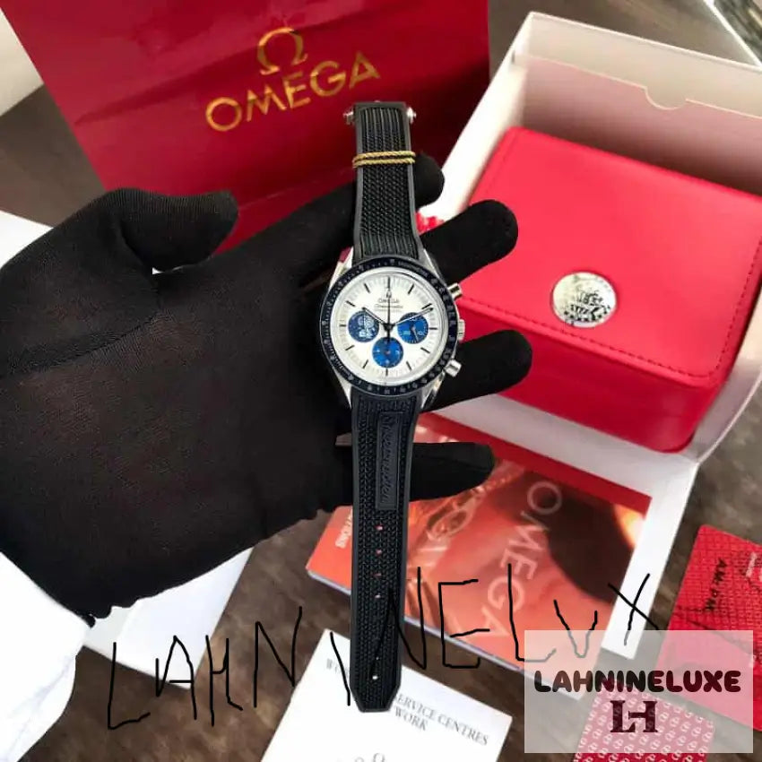 Omega Apollo 50th Anniversary Black Rubber Strap Limited Editio