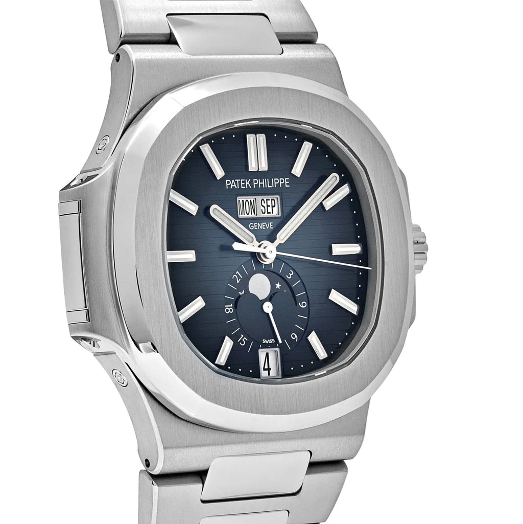 Philippe Nautilus Annual Calendar Stainless Steel Blue Dial