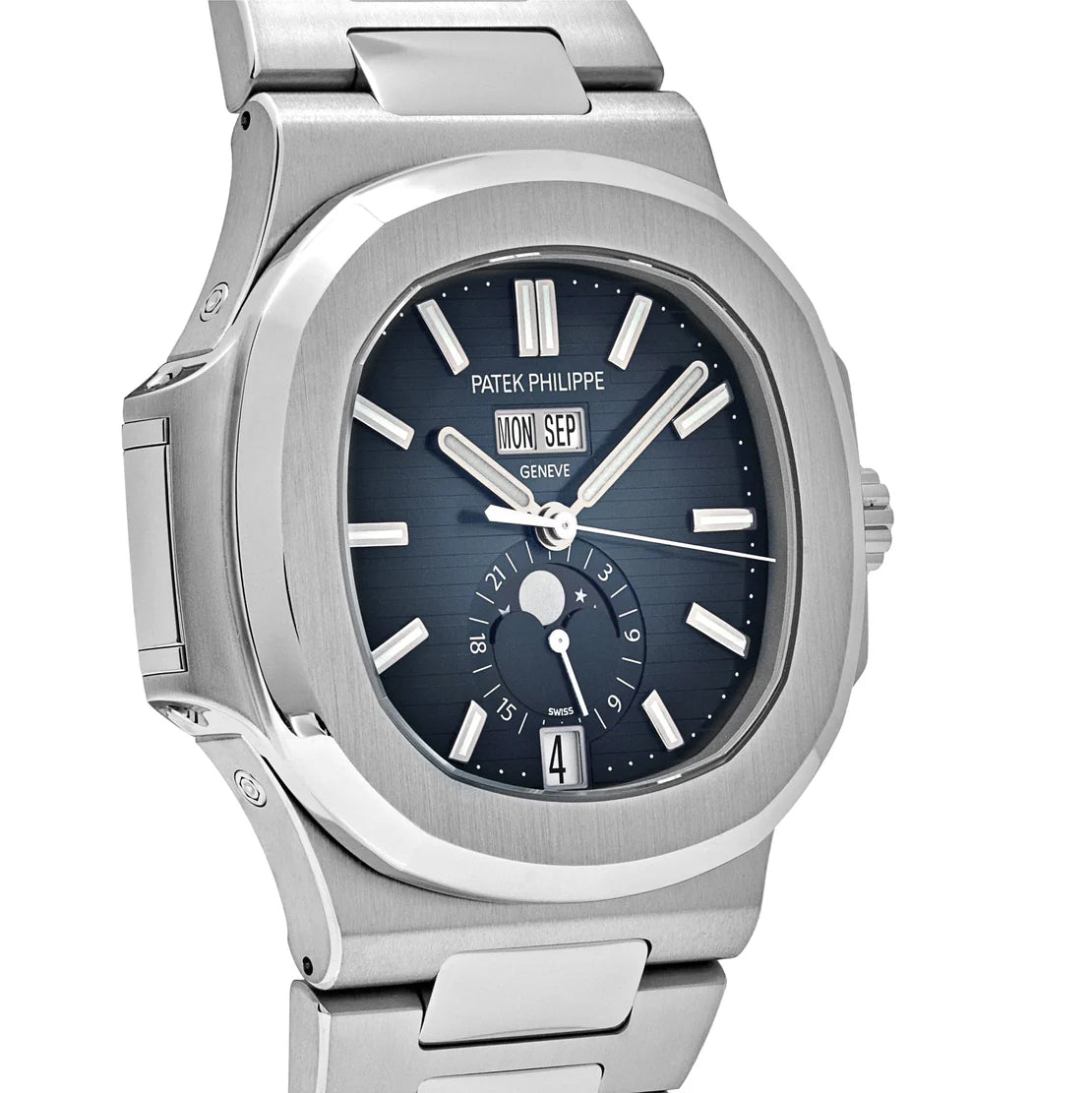 Philippe Nautilus Annual Calendar Stainless Steel Blue Dial