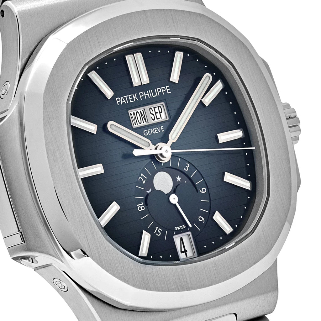 Philippe Nautilus Annual Calendar Stainless Steel Blue Dial