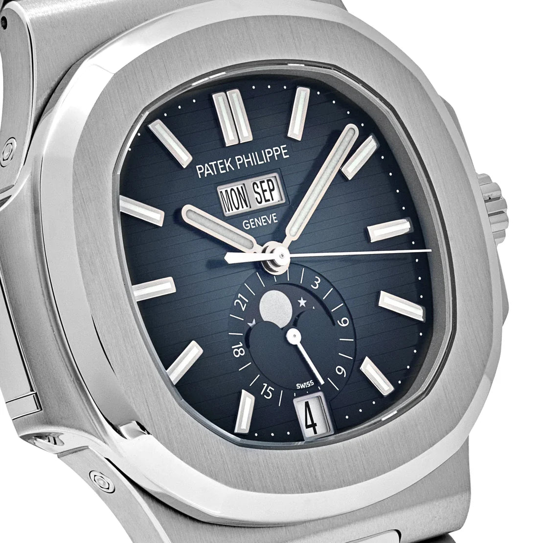 Philippe Nautilus Annual Calendar Stainless Steel Blue Dial