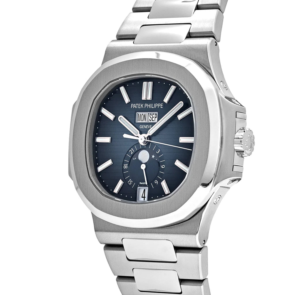 Philippe Nautilus Annual Calendar Stainless Steel Blue Dial