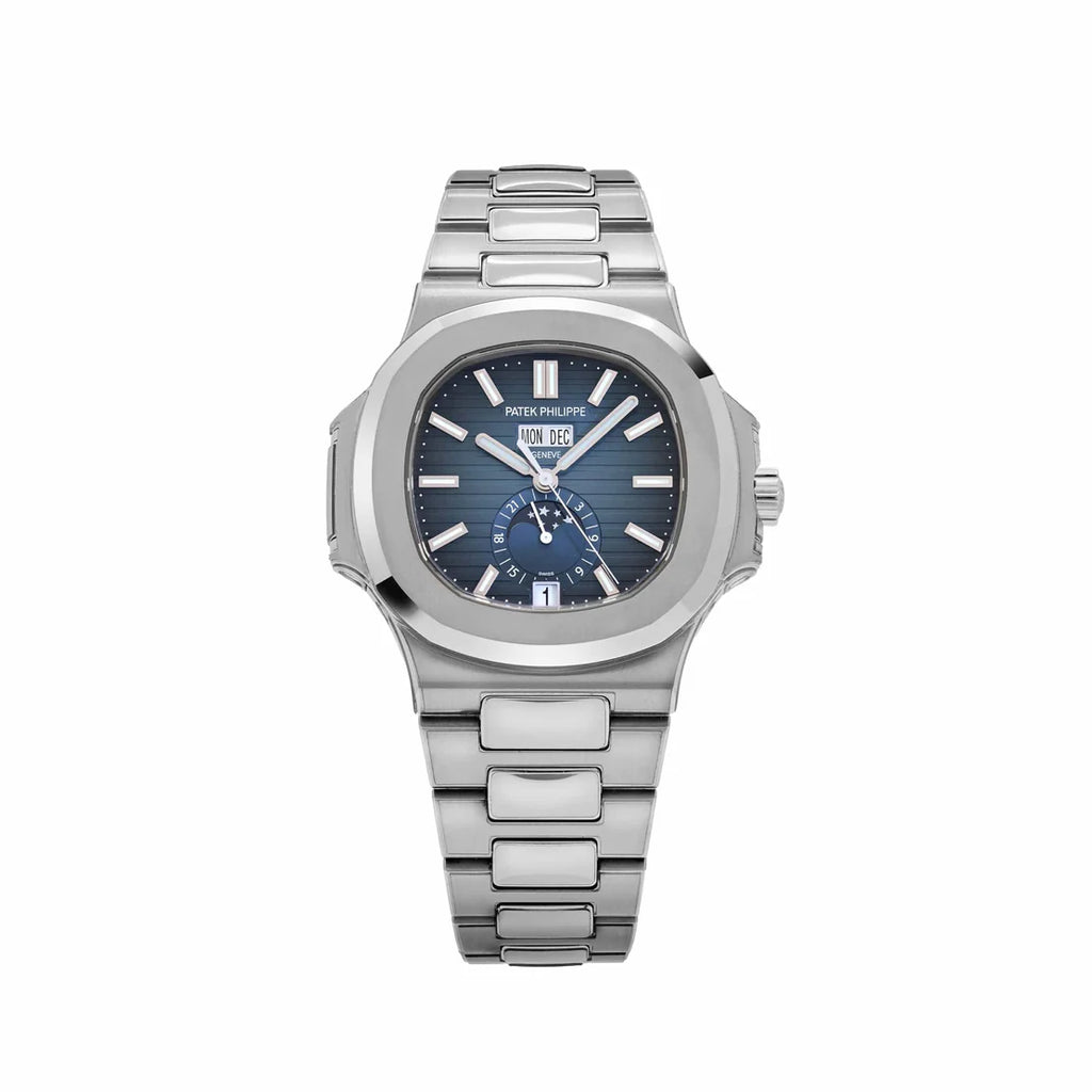 Philippe Nautilus Annual Calendar Stainless Steel Blue Dial