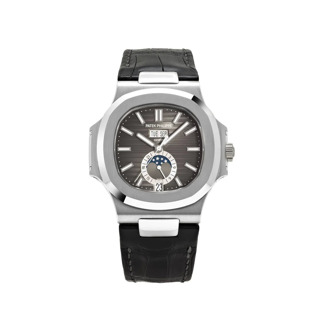 Patek Philippe Nautilus  Annual Calendar Moon Phases Stainless Steel Black Dial (2025)