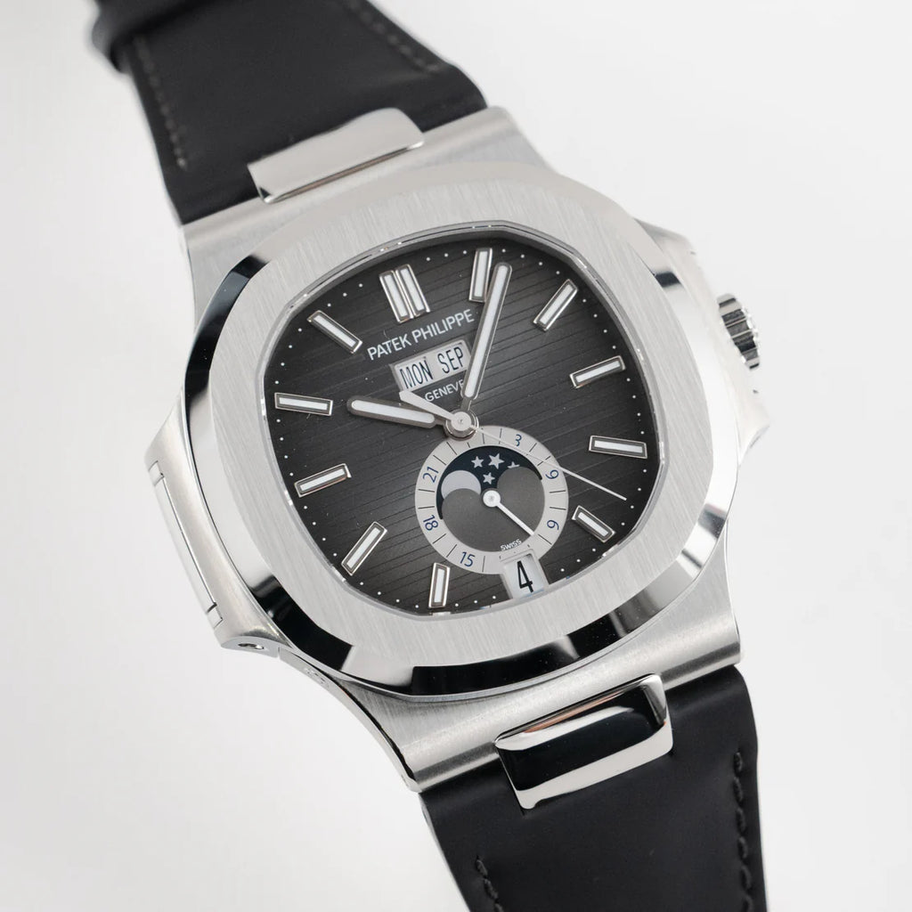 Patek Philippe Nautilus  Annual Calendar Moon Phases Stainless Steel Black Dial (2025)