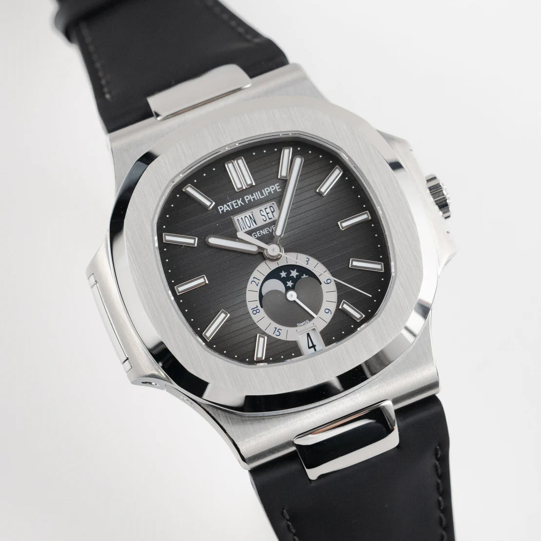 Patek Philippe Nautilus  Annual Calendar Moon Phases Stainless Steel Black Dial (2025)