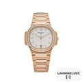 Patek Philippe Nautilus 7118/1200R-001 ’Ladies’ Rose Gold Silver Dial Diamond Bezel