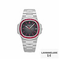 Patek phillipe Platinum Grey Dial Ruby Bezel