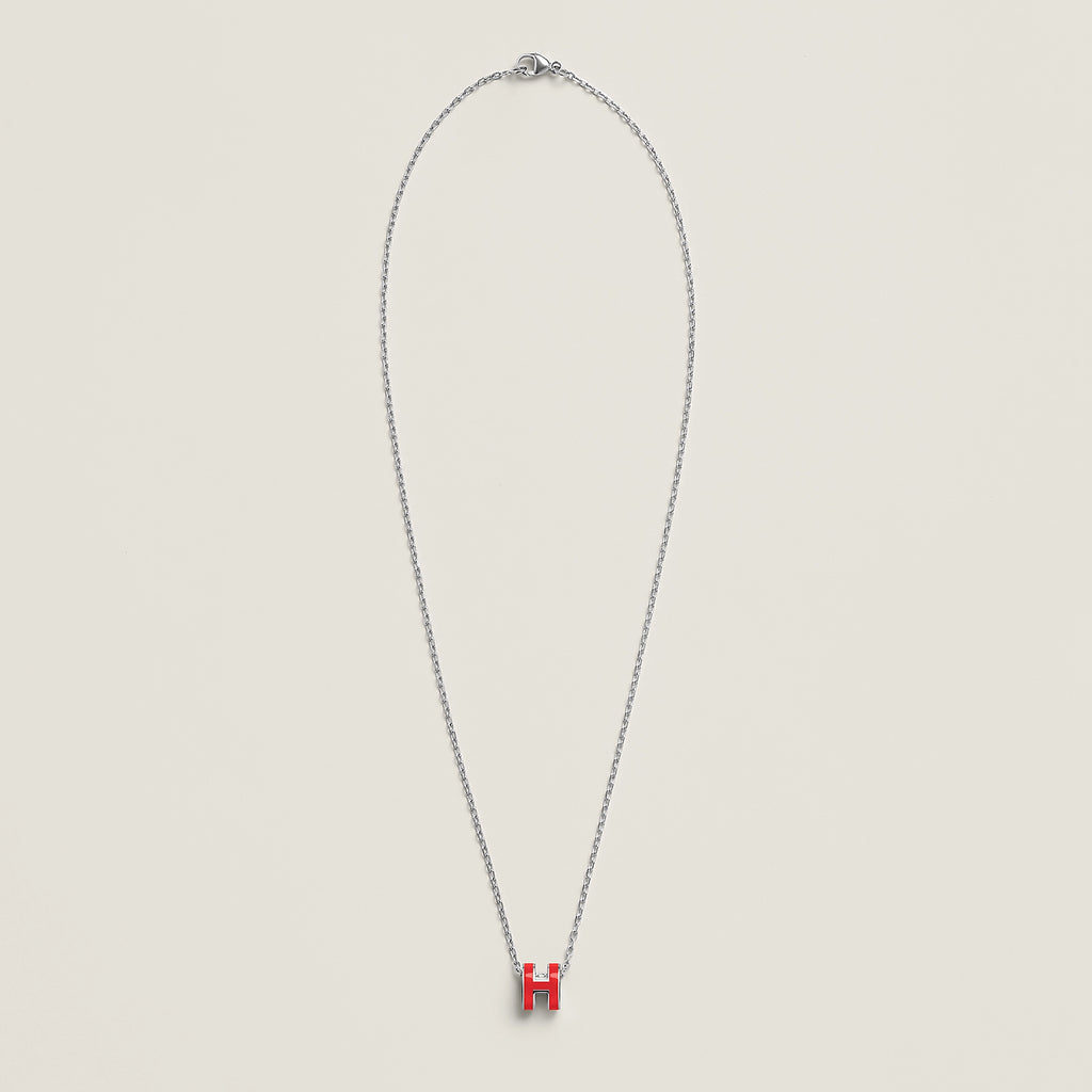 COLLIER PENDENTIF HERMES ROUGE WHITE GOLD