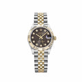 Datejust 'Ladies' Stainless Steel Yellow Gold Dark Grey Diamond Dial Jubilee