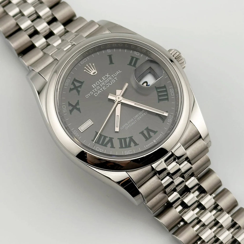 Datejust 36 126200 Stainless Steel 'Wimbledon' Slate Dial Jubilee