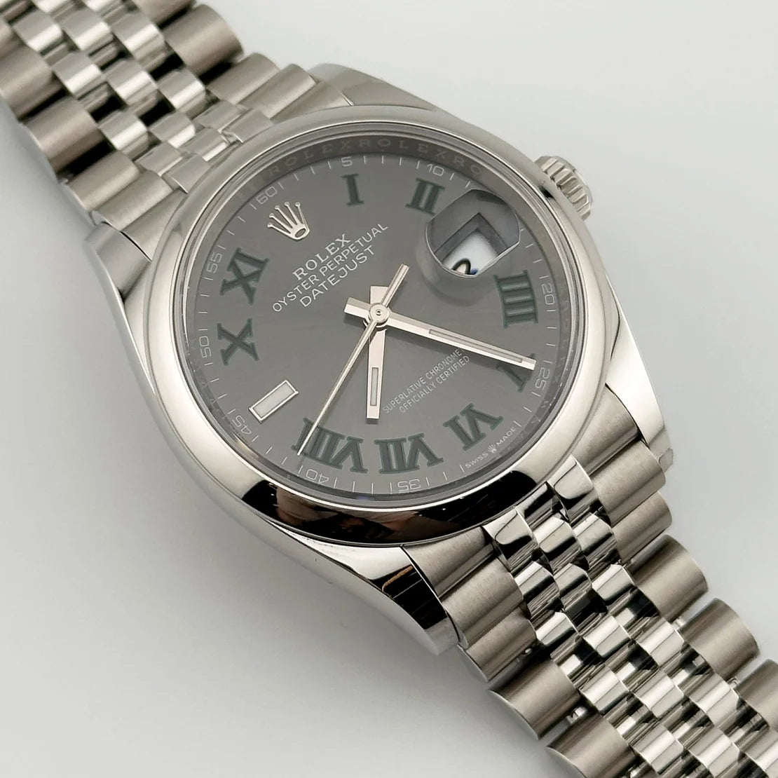 Datejust 36 126200 Stainless Steel 'Wimbledon' Slate Dial Jubilee
