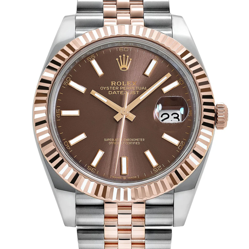 Datejust  Stainless Steel Rose Gold Chocolate Dial Jubilee
