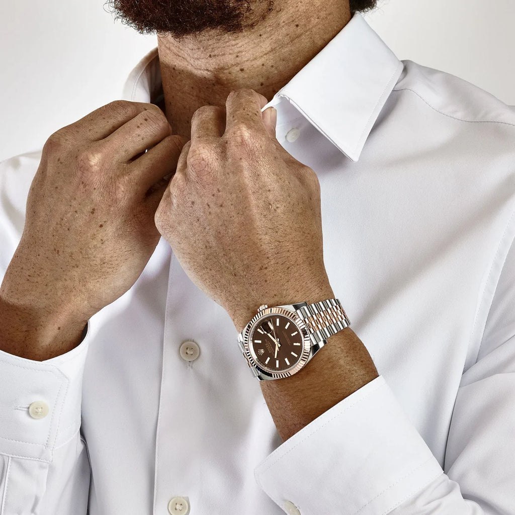 Datejust  Stainless Steel Rose Gold Chocolate Dial Jubilee