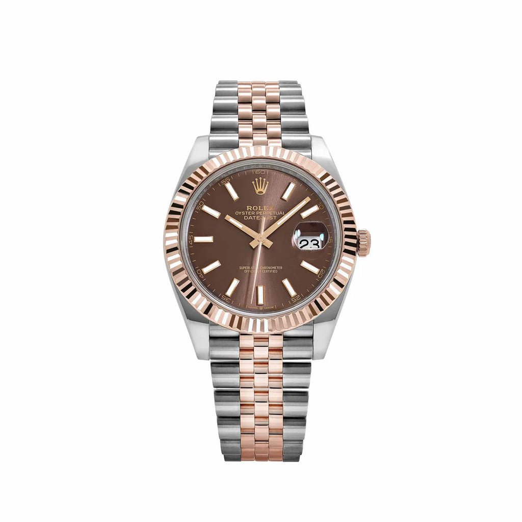 Datejust  Stainless Steel Rose Gold Chocolate Dial Jubilee