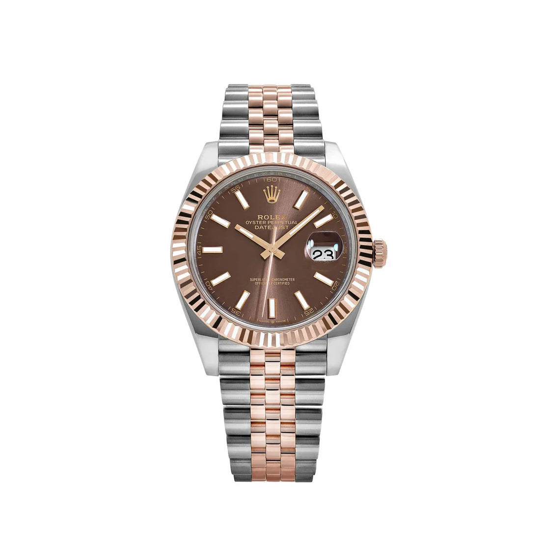 Datejust  Stainless Steel Rose Gold Chocolate Dial Jubilee