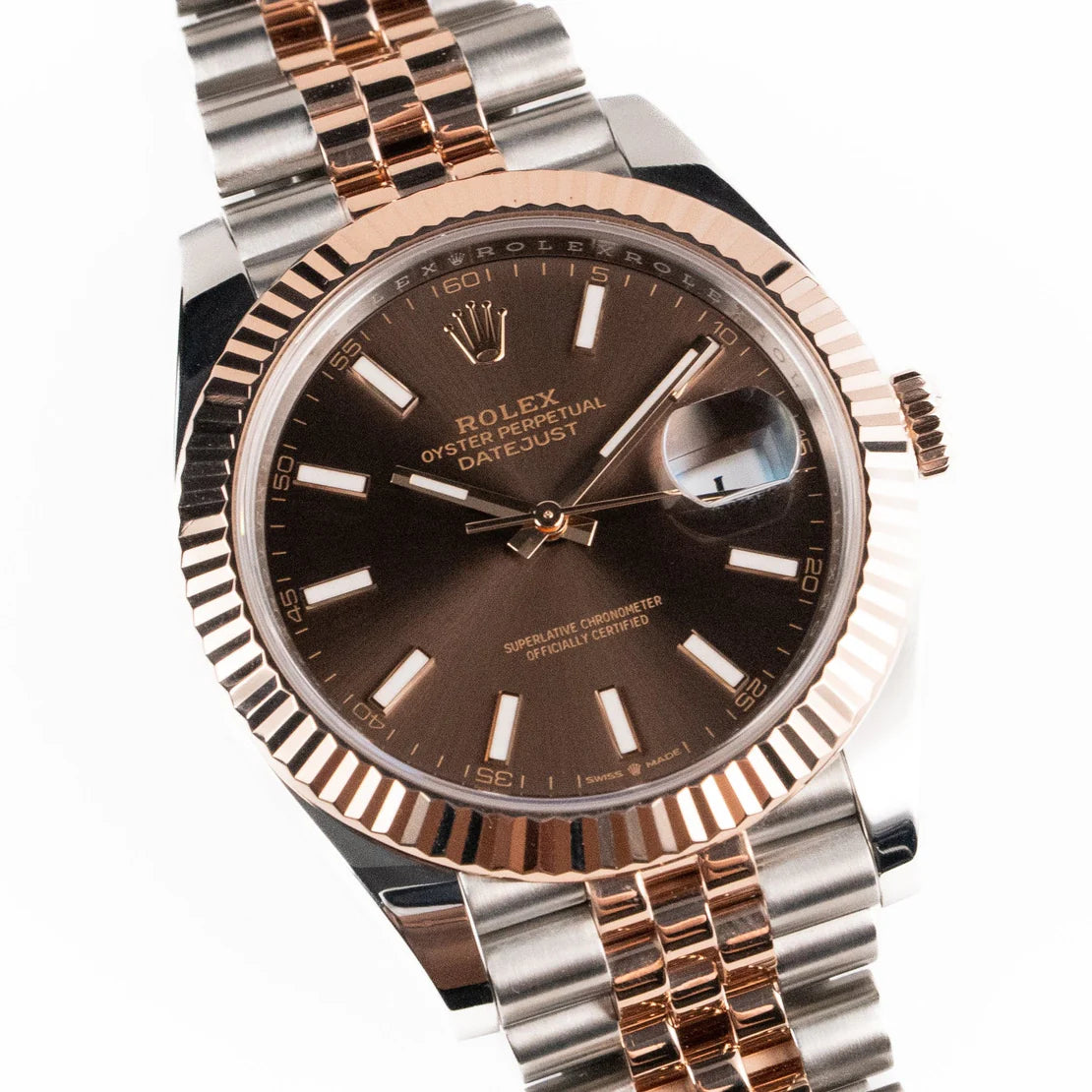 Datejust  Stainless Steel Rose Gold Chocolate Dial Jubilee