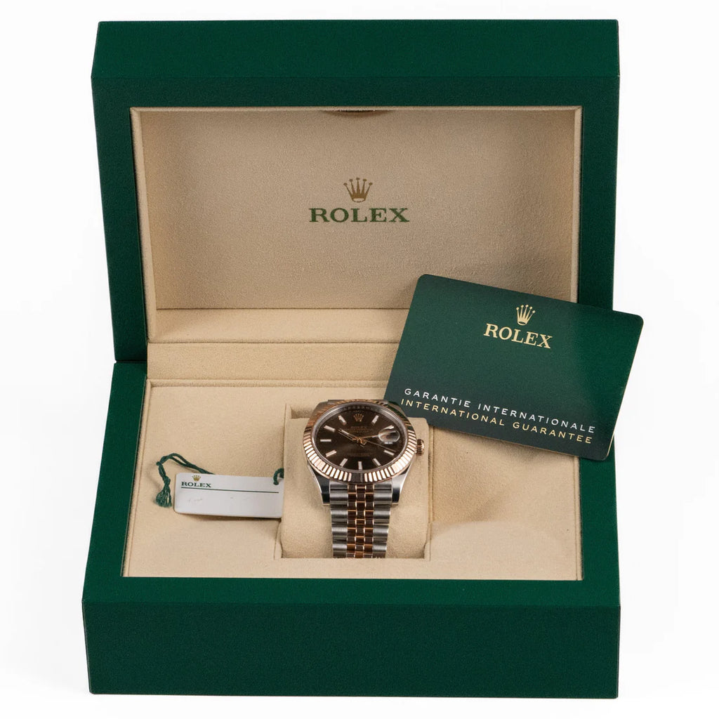 Datejust  Stainless Steel Rose Gold Chocolate Dial Jubilee