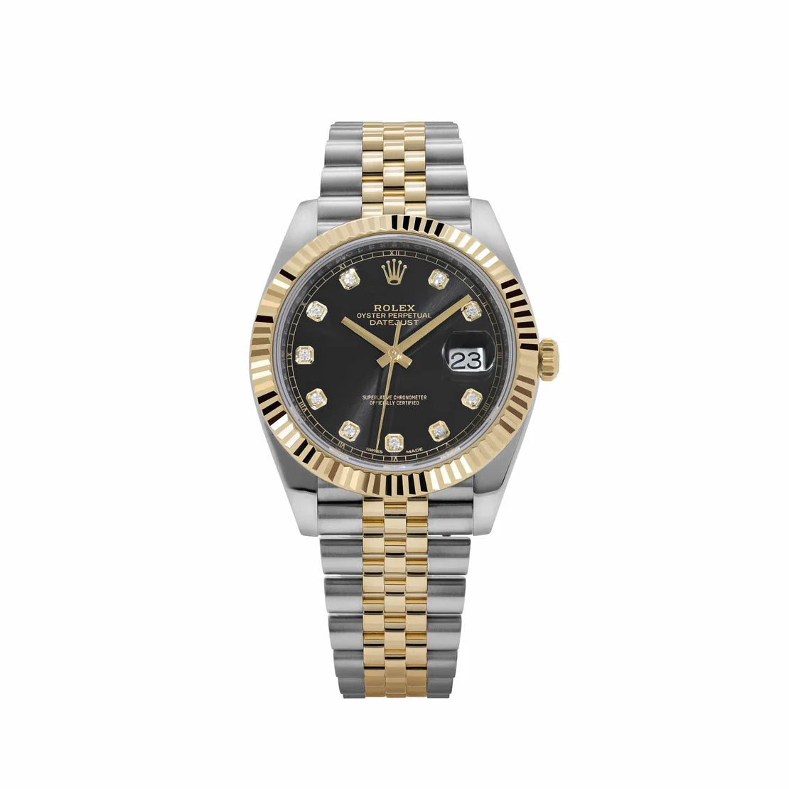 Datejust 41 126333 Stainless Steel Yellow Gold Black Diamond Dial Jubilee