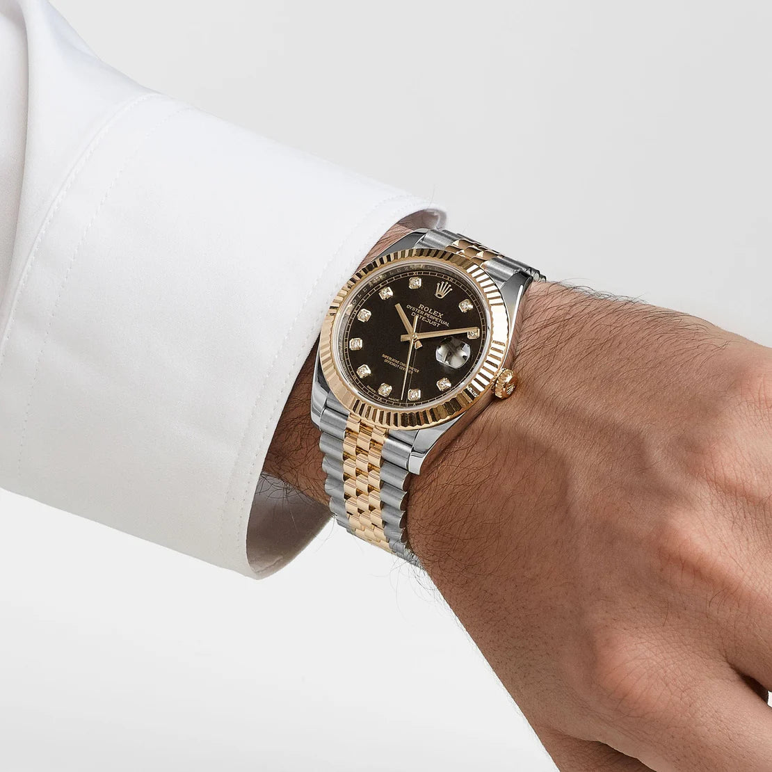 Datejust 41 126333 Stainless Steel Yellow Gold Black Diamond Dial Jubilee