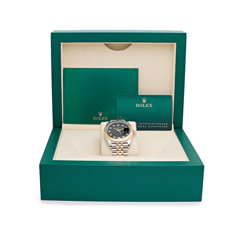 Datejust 41 126333 Stainless Steel Yellow Gold Black Diamond Dial Jubilee