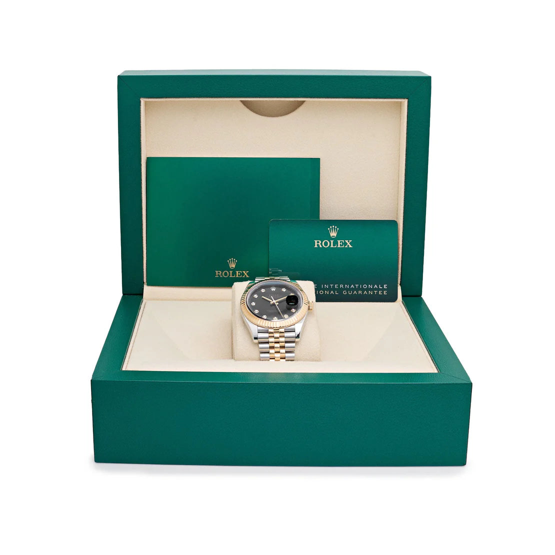 Datejust 41 126333 Stainless Steel Yellow Gold Black Diamond Dial Jubilee