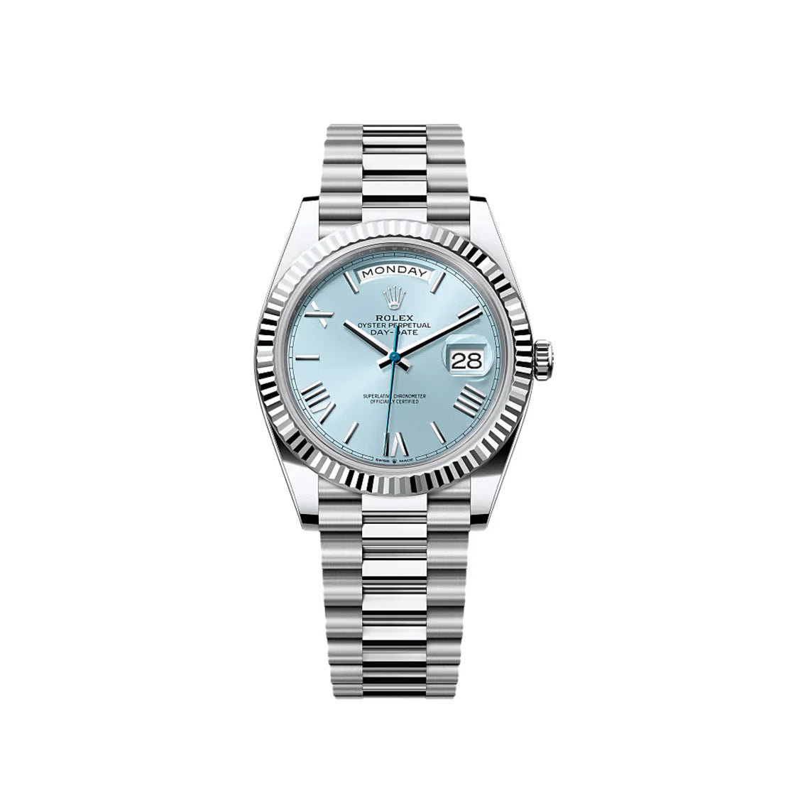 Day-Date Platinum Ice Blue Roman Numerals Dial