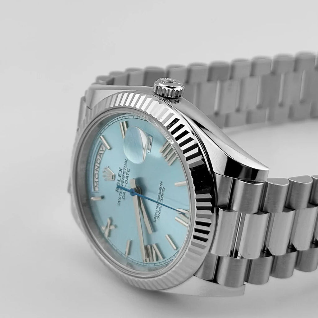 Day-Date Platinum Ice Blue Roman Numerals Dial