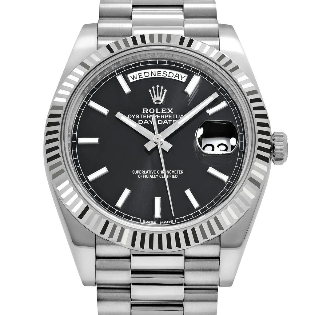 Rolex Day-Date  White Gold Black Dial