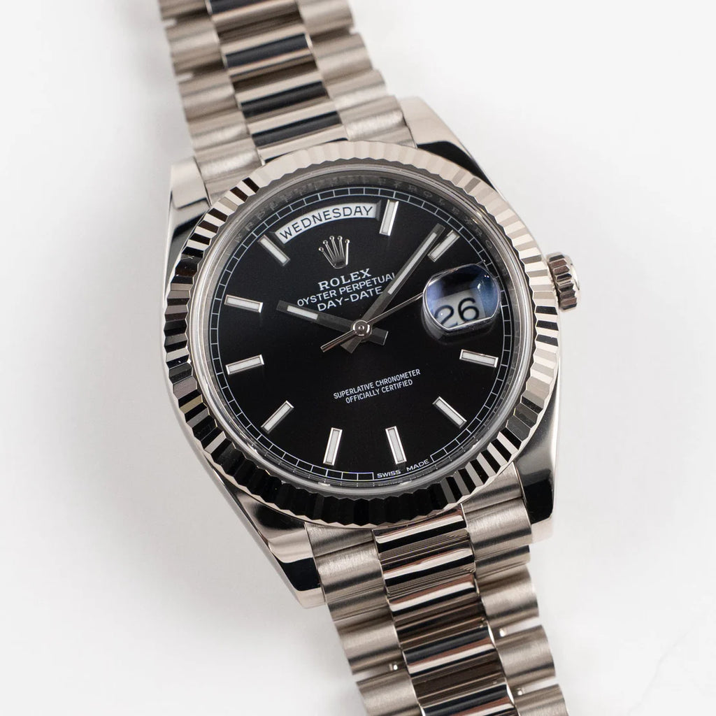 Rolex Day-Date  White Gold Black Dial