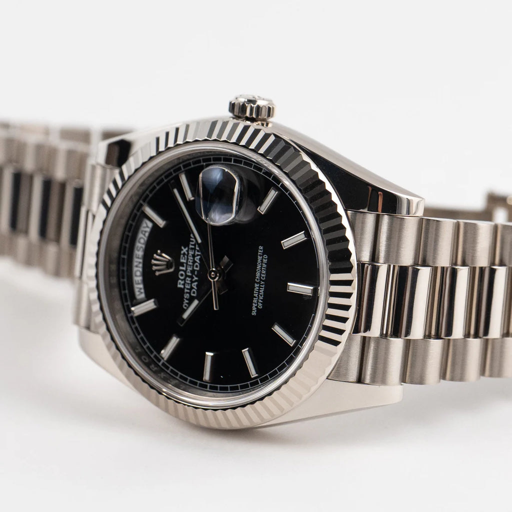 Rolex Day-Date  White Gold Black Dial