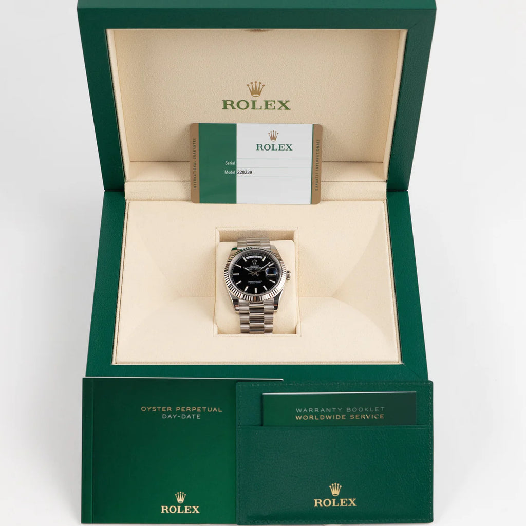 Rolex Day-Date  White Gold Black Dial