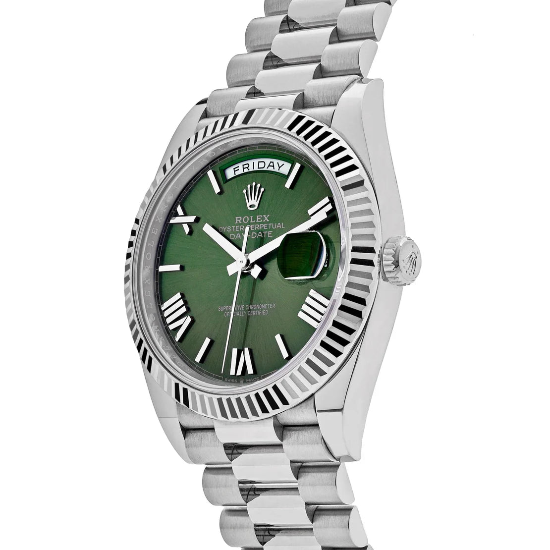 Rolex Day-Date 40 228239 White Gold Olive Dial
