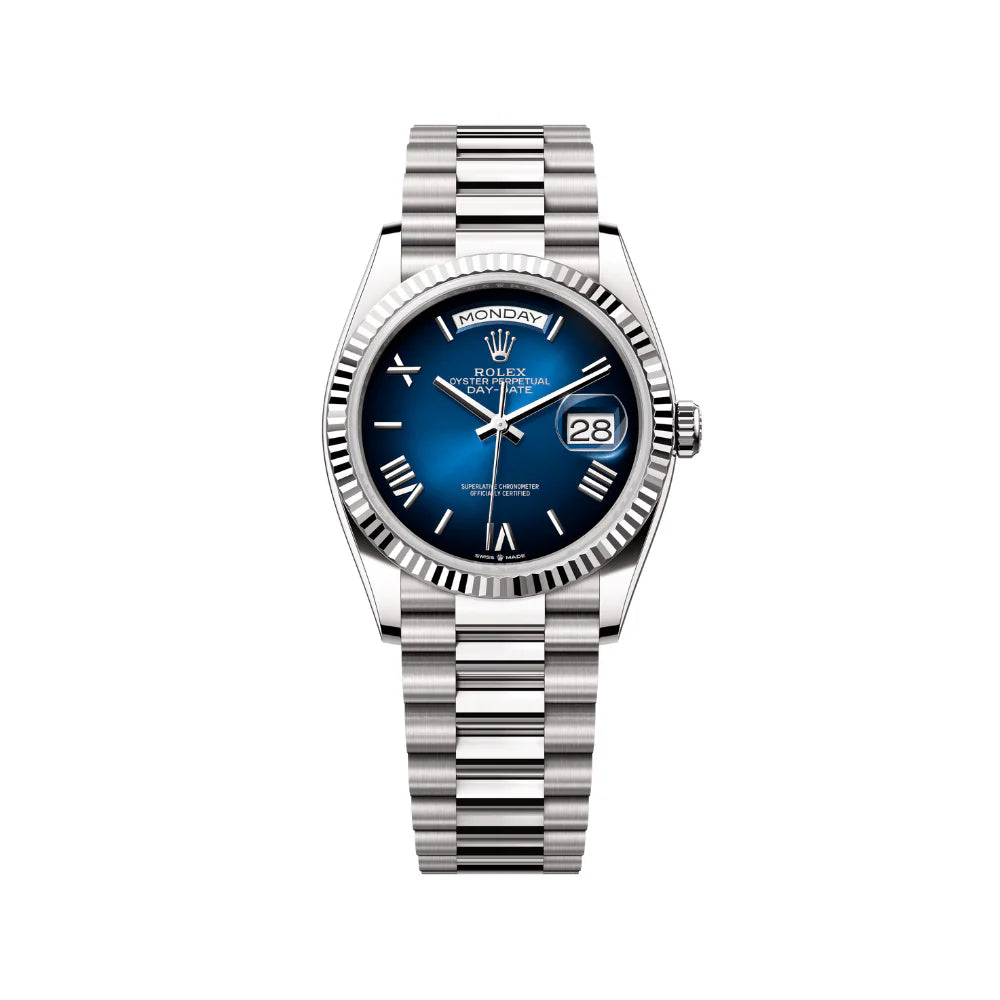 Day Date 41 Siver Blue Ambre Dial Swiss ETA Automatic Men’s Watch