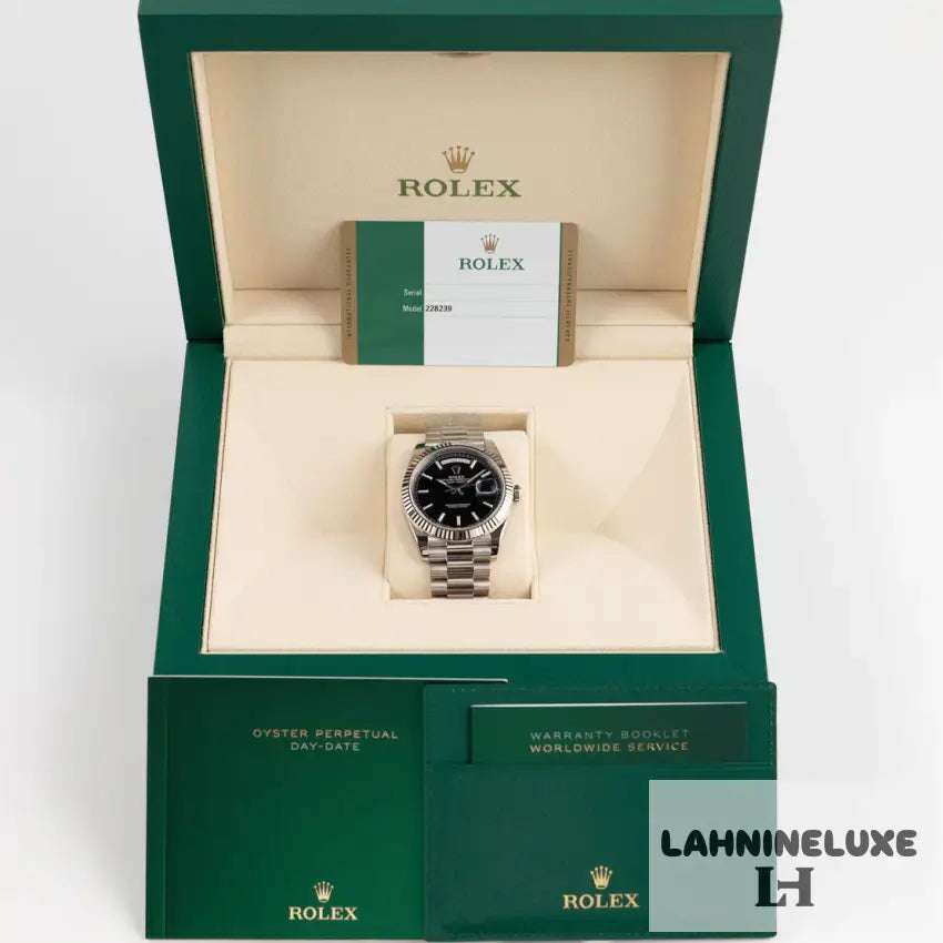 Rolex Day-Date White Gold Black Dial